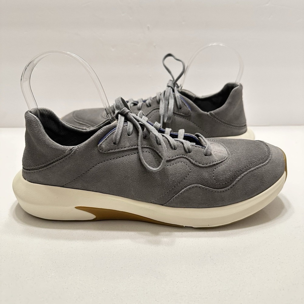 Olukai Kōheo Charcoal Gray Leather Lace Up Sneaker Casual Men's Size 9.5 NEW